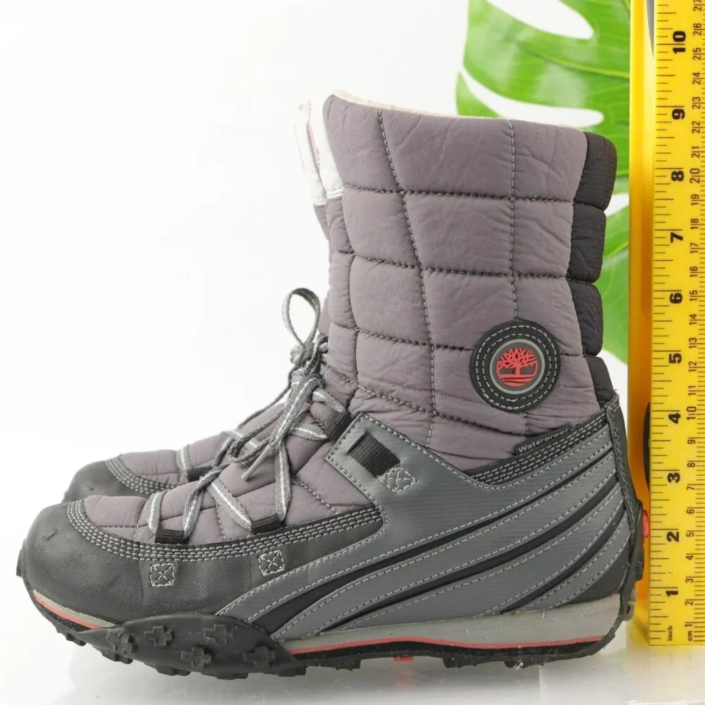 Timberland Womens Winter Boot Size 8.5 Waterproof Gray Quilted‎ Insulated Snow
